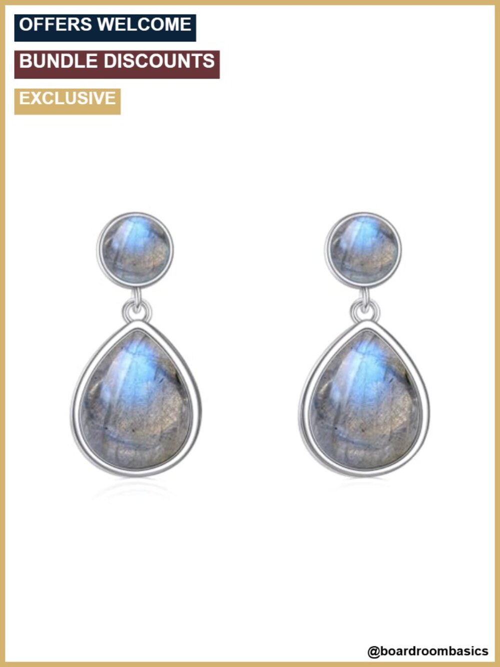 Sterling Silver Teardrop Stud Earrings for Women, Gemstone Drop Jewelry Gift
